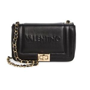 Valentino Black Crossbody Bag with Gold Chain